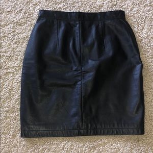 Vintage Black Leather Mini Skirt